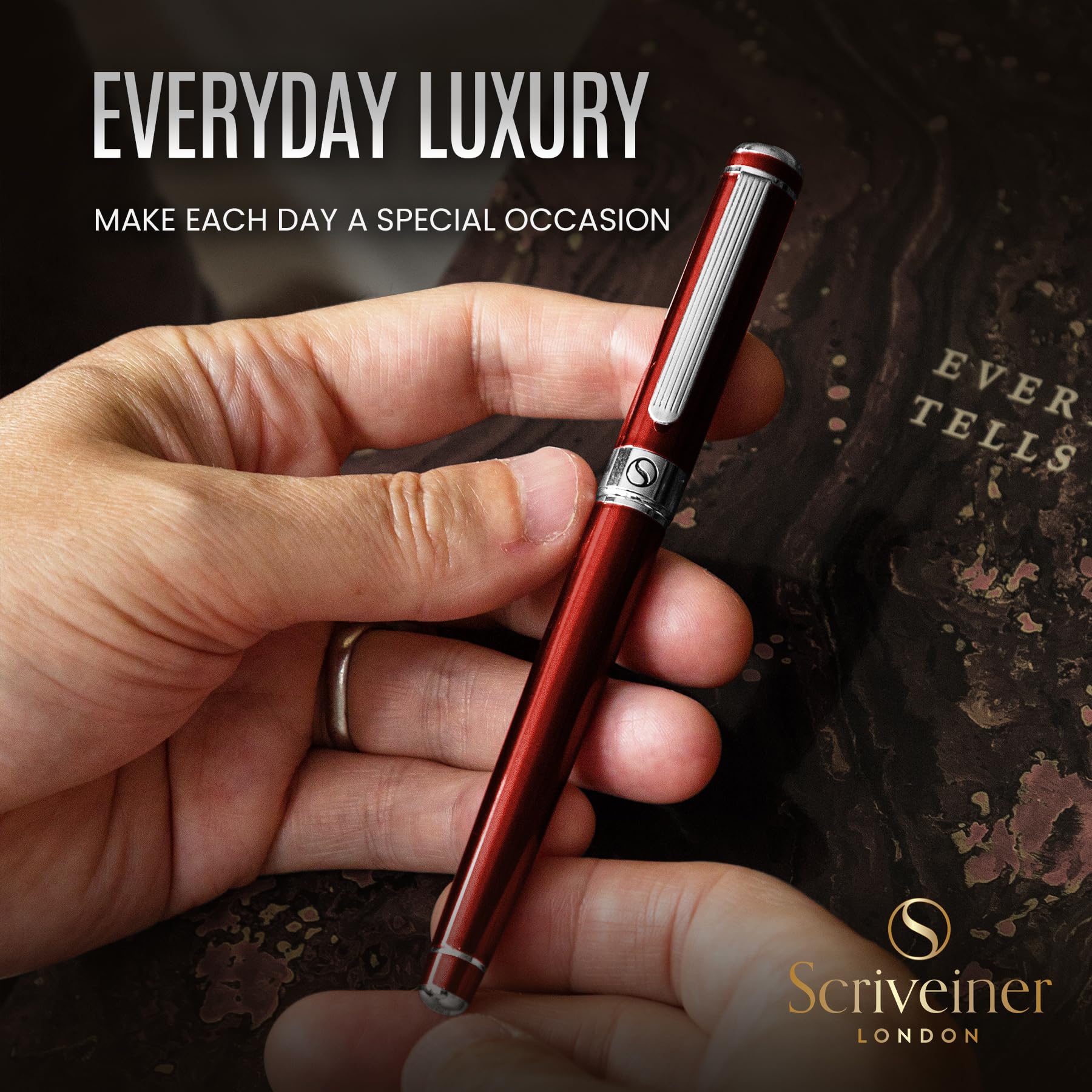 Amazon.com: Scriveiner Deep Crimson Red Rollerball - Stunning Red